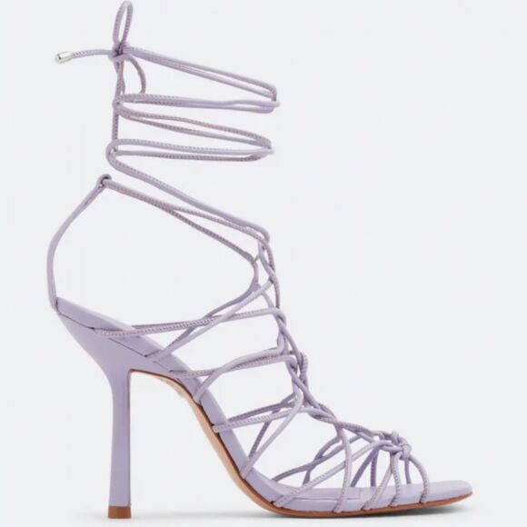 Schutz Heyde Smoky Grape Purple Lace Up Heels Size 6.5 - Picture 1 of 5